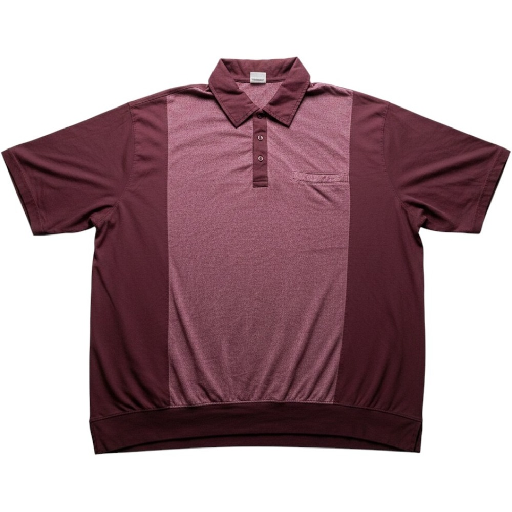 Haband Casual Joe Polo Shirt Mens 3XL Red Solid Short Sleeve Banded Knit Top
